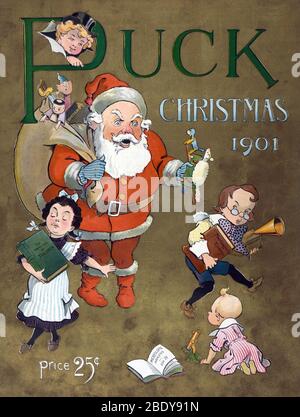 Puck Christmas, 1901 Stock Photo