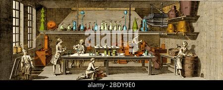 Denis Diderot Encyclopedie, Chemical Lab, 1760 Stock Photo