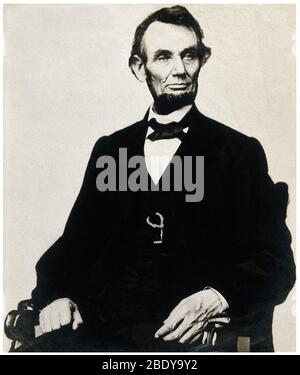 Abraham Lincoln, 16th U.S. President, 1864 Stock Photo