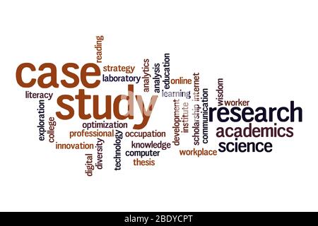 Case study word cloud concept on white background Stock Photo