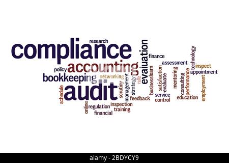Compliance audit word cloud concept on white background Stock Photo