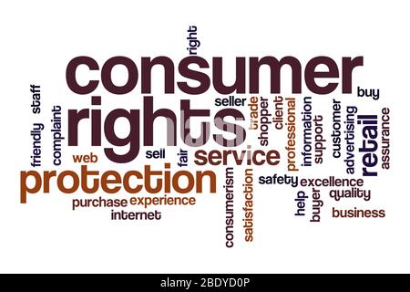 Consumer rights word cloud concept on white background Stock Photo