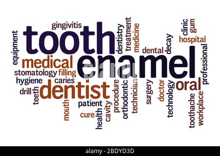 Tooth enamel word cloud concept on white background Stock Photo