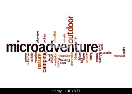 Microadventure word cloud concept on white background Stock Photo