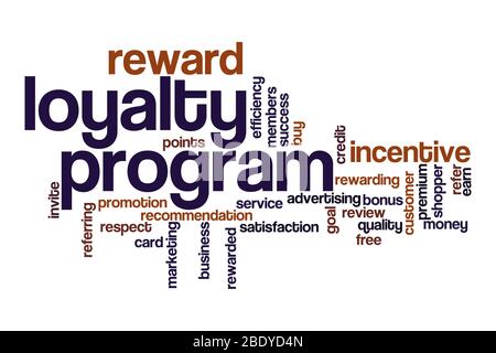 Loyalty program word cloud concept on white background Stock Photo