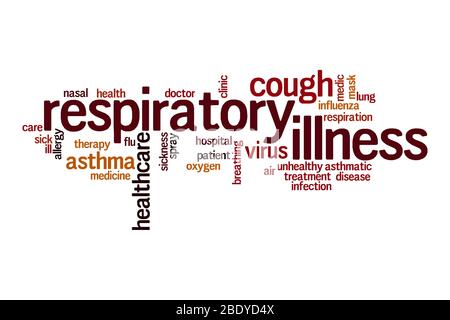 Respiratory illness word cloud concept on white background Stock Photo