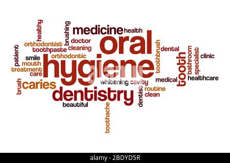 Oral hygiene word cloud concept on white background Stock Photo