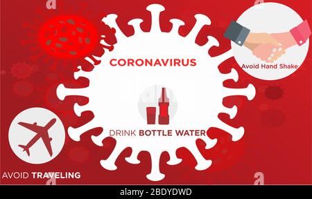 Avoid handshake and Travelling During Corona Virus Stock Vector