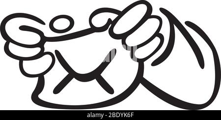envelope in hands Stock Vector