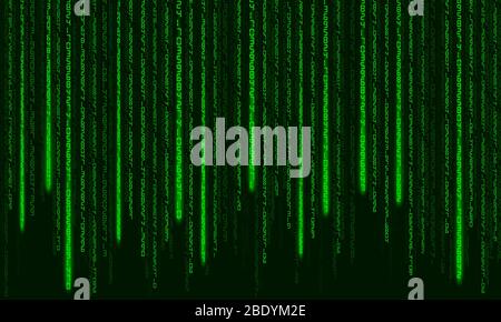 Digital code background. Matrix style program. Random falling numbers. Stock Vector
