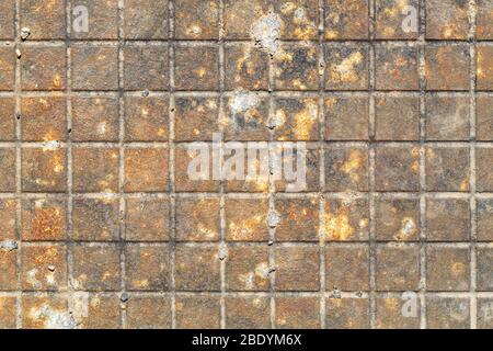Old Weathered Patterned Rusty Metal Plate Stock Photo