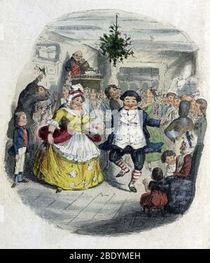 A Christmas Carol, Mr. Fezziwig's Ball, 1843 Stock Photo