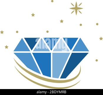 diamond and sparkles, vector graphic design element Stock Vector