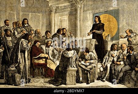 Copernicus Explaining His Planetary System Stock Photo