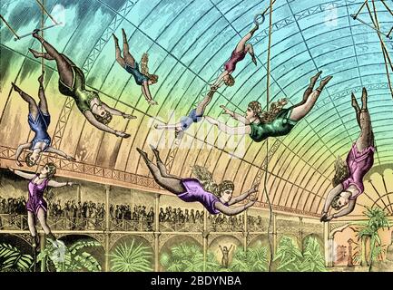 Circus Trapeze Act, 1890s Stock Photo