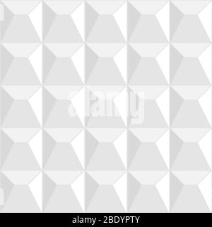 3d pattern of Soviet concrete fence. White decorative seamless texture. Stock Vector