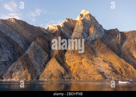 Greenland landscape with beautiful coloured rocks. Stock Photo