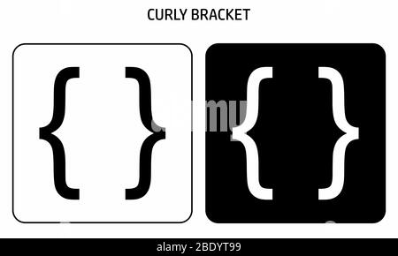 Curly bracket icons Stock Vector