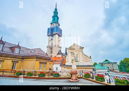 CZESTOCHOWA, POLAND - JUNE 12, 2018: The historical Jasna Gora monastery complex in Czestochowa is one of the oldest in Poland, with splendid Basilica Stock Photo