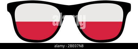 Each country in the world has its national flag and the Polish flag is in white and red. Stock Vector