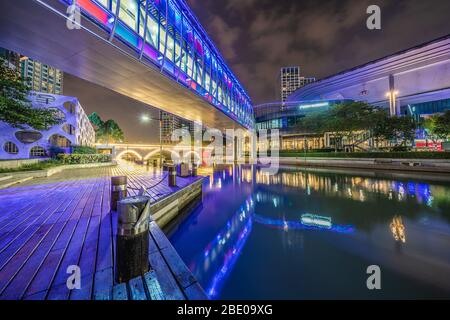 SUZHOU, CHINA- NOVEMBER 05: Night view of Harmony Times Square a business and shopping development in the Industrial Park area on November 05, 2019 in Stock Photo