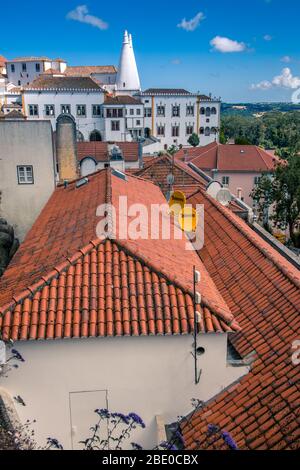 Buildings and rooftops around Sintra near Lisbon Portugal Stock Photo