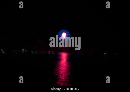 Fireworks Over Seneca Lake, Ohio Stock Photo