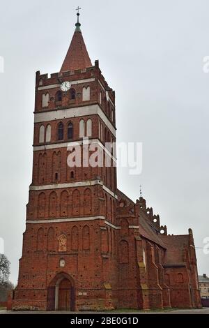 Church Of St. George The Victorious, formerly Friedland Church, founded in 1313. Pravdinsk, formerly Friedland, Kaliningrad region, Russia Stock Photo