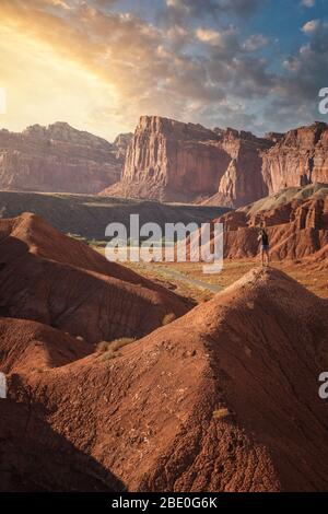 Capitol reef national park environment at sunset Stock Photo