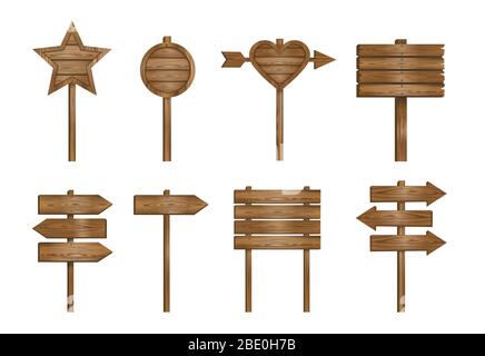 collection of wooden signs Stock Vector