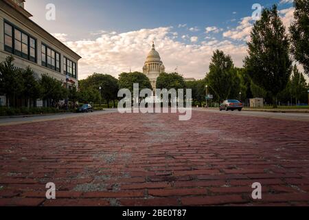 The Rhode Island State House on a Summer Afternoon Stock Photo