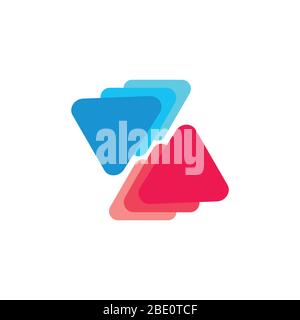 gradient play triangles logo vector Stock Vector