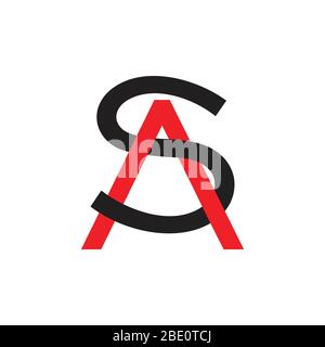 letter sa linked arrow logo vector Stock Vector
