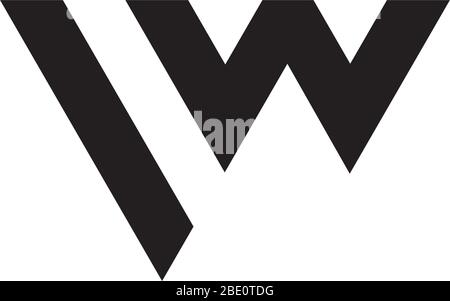 letter vw linear triangle geometric logo vector Stock Vector