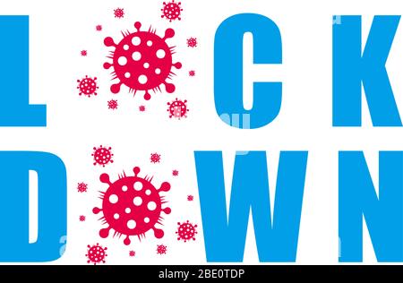 word lock down against virus infection decoration vector Stock Vector