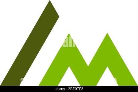 letter m gradient mountain triangle geometric logo vector Stock Vector