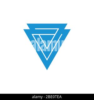 abstract letter v linked triangle arrow geometric logo vector Stock Vector