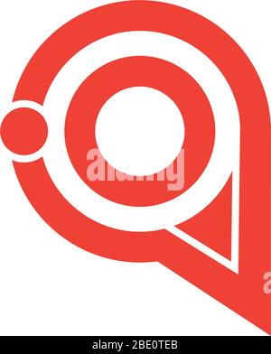 letter iq circle geometric arrow dot colorful logo vector Stock Vector