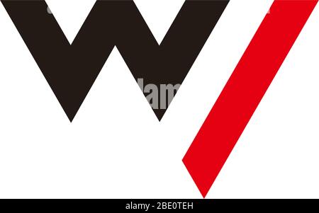 letter wv linear triangle geometric logo vector Stock Vector