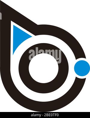 letter b circle geometric arrow dot colorful logo vector Stock Vector