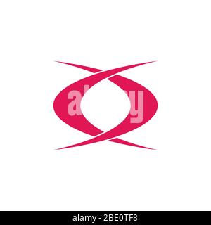 linked curves opposite arrow logo vector Stock Vector