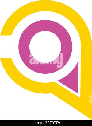 letter qo circle geometric arrow logo vector Stock Vector