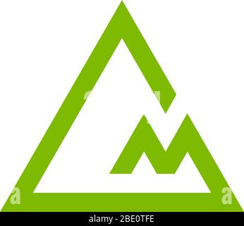 letter gm simple geometric mountain triangle line logo vector Stock Vector