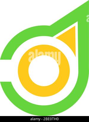 letter od circle geometric arrow logo vector Stock Vector