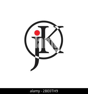 letter jk circle linked logo vector Stock Vector Image & Art - Alamy