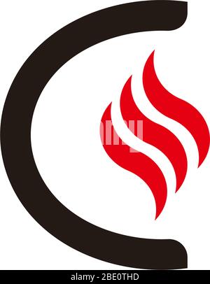 letter cs curves decoration symbol logo vector Stock Vector