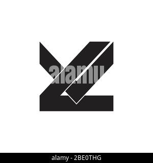 letter lv simple geometric logo vector Stock Vector