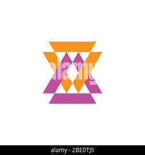 letter x linked triangle geometric logo vector Stock Vector