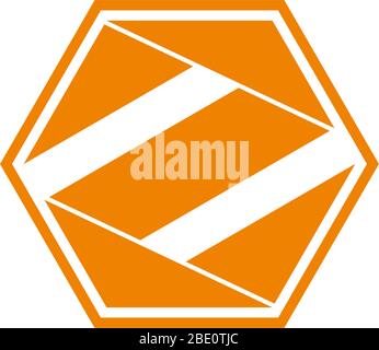 letter z hexagonal geometric 3d flat origami design logo vectors Stock Vector