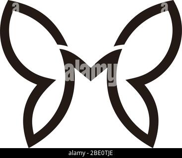 letter mb butterfly symbol geometric line logo vector Stock Vector